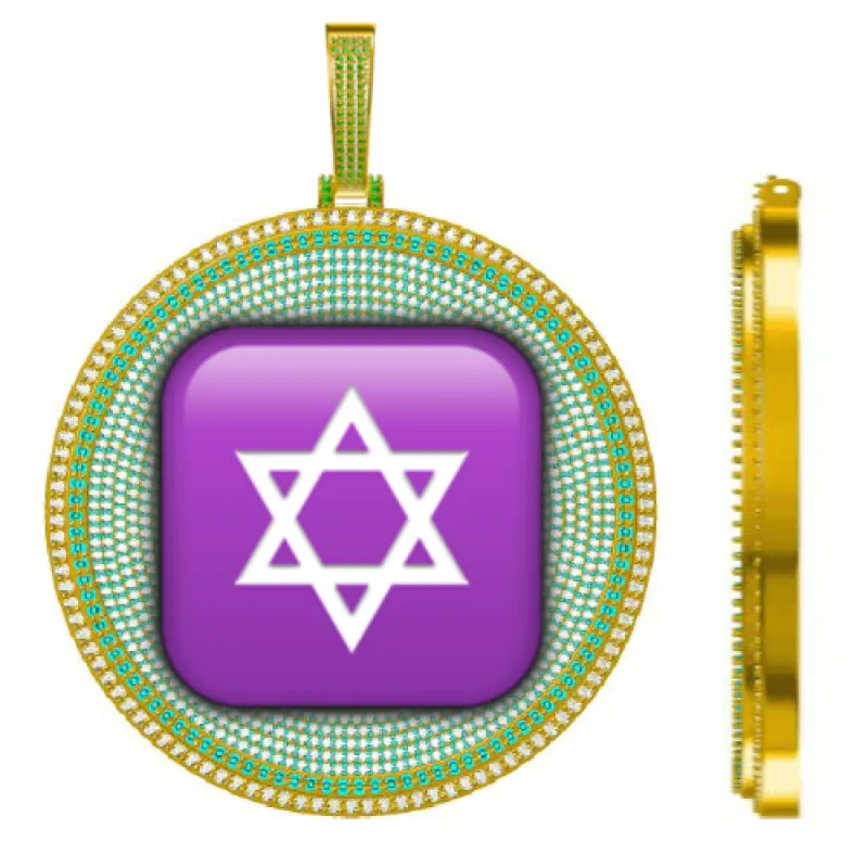 CUSTOM LETTER NECKLACE 3D BIG DISC sold by The GUU Shop