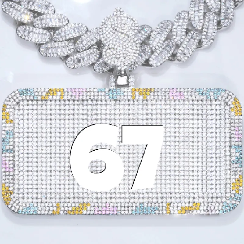 CUSTOM LETTER NECKLACE 3D COLORFUL SQUARE sold by The GUU Shop