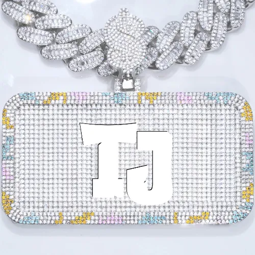 CUSTOM LETTER NECKLACE 3D COLORFUL SQUARE sold by The GUU Shop