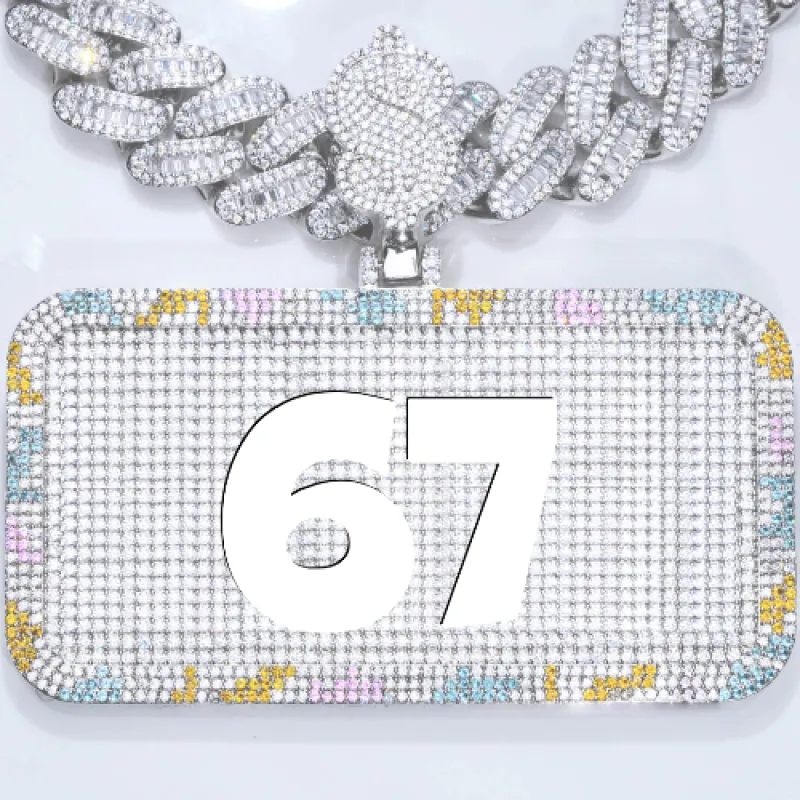 CUSTOM LETTER NECKLACE 3D COLORFUL SQUARE sold by The GUU Shop