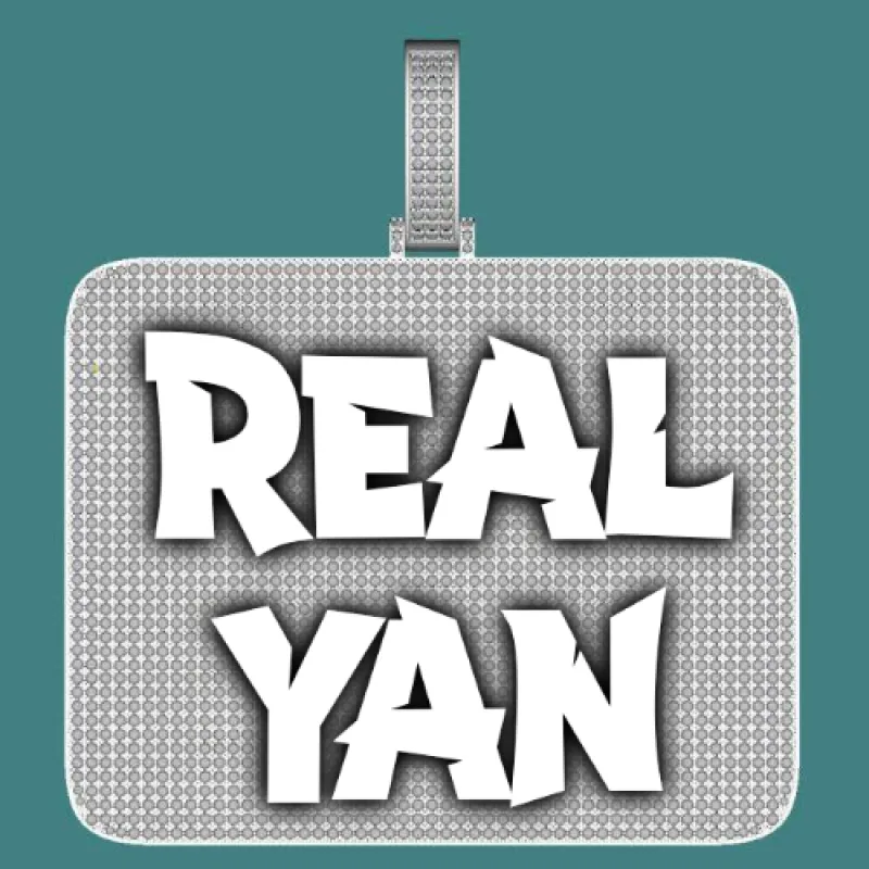 CUSTOM LETTER NECKLACE 3D BIG SQUARE sold by The GUU Shop