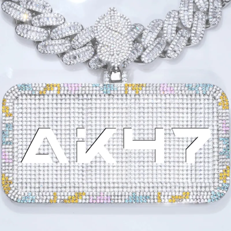 CUSTOM LETTER NECKLACE 3D COLORFUL SQUARE sold by The GUU Shop