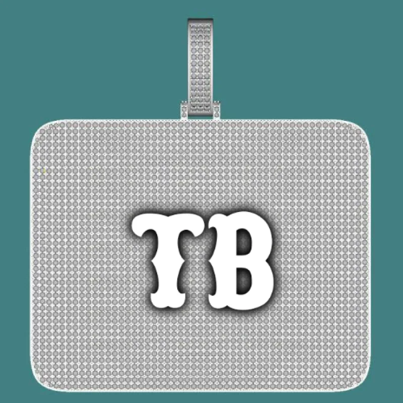 CUSTOM LETTER NECKLACE 3D BIG SQUARE sold by The GUU Shop