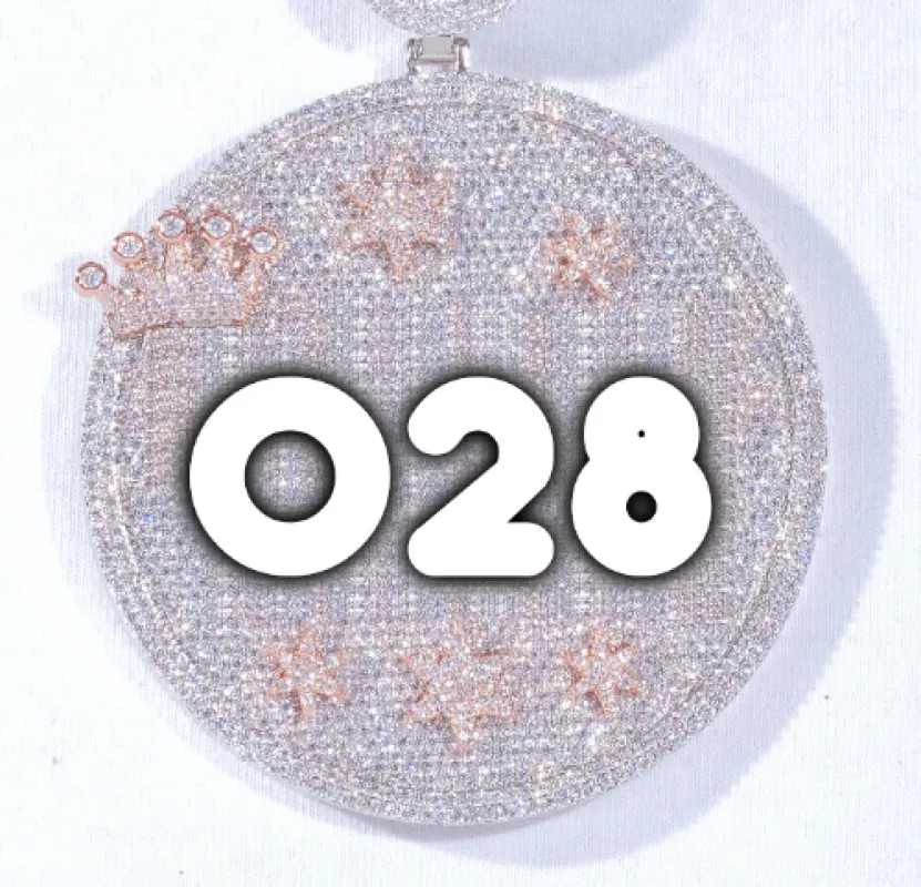 CUSTOM LETTER NECKLACE 3D BIG CROWN DISC sold by The GUU Shop