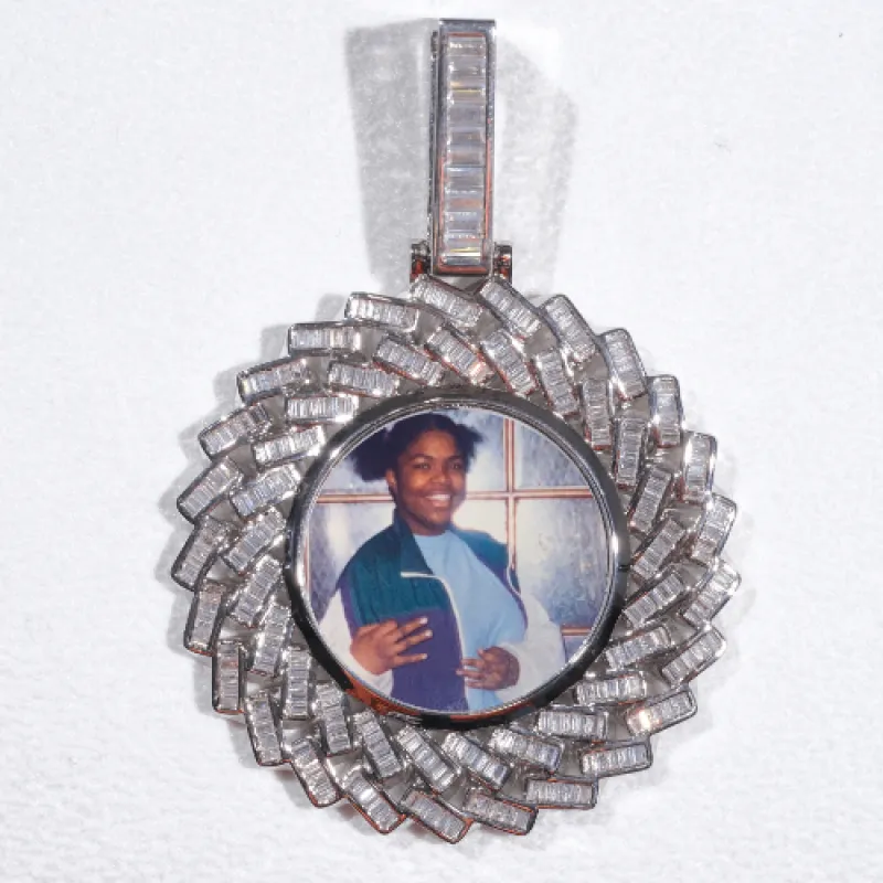 Large 3D Baguette Custom Picture Pendant sold by The GUU Shop