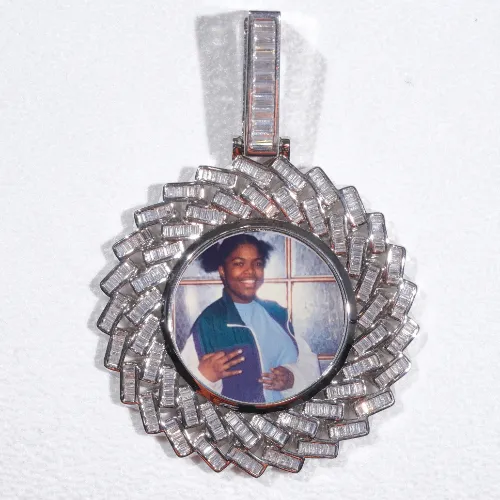 Large 3D Baguette Custom Picture Pendant sold by The GUU Shop