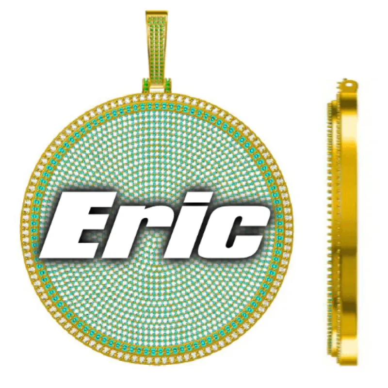 CUSTOM LETTER NECKLACE 3D BIG DISC sold by The GUU Shop