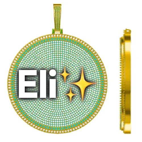 CUSTOM LETTER NECKLACE 3D BIG DISC sold by The GUU Shop