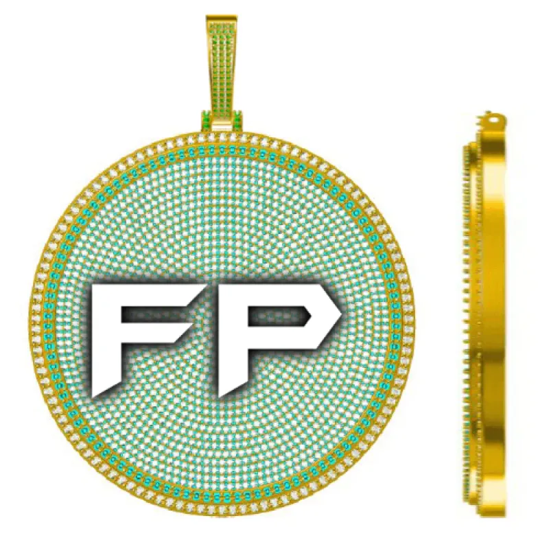 CUSTOM LETTER NECKLACE 3D BIG DISC sold by The GUU Shop