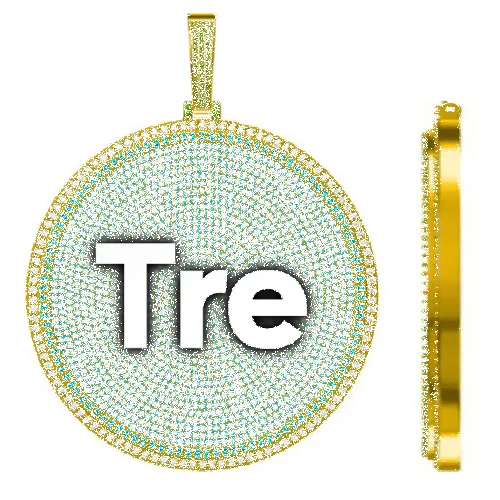 CUSTOM LETTER NECKLACE 3D BIG DISC sold by The GUU Shop