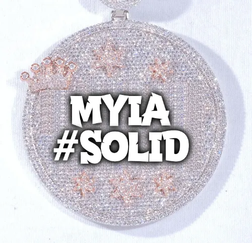 CUSTOM LETTER NECKLACE 3D BIG CROWN DISC sold by The GUU Shop