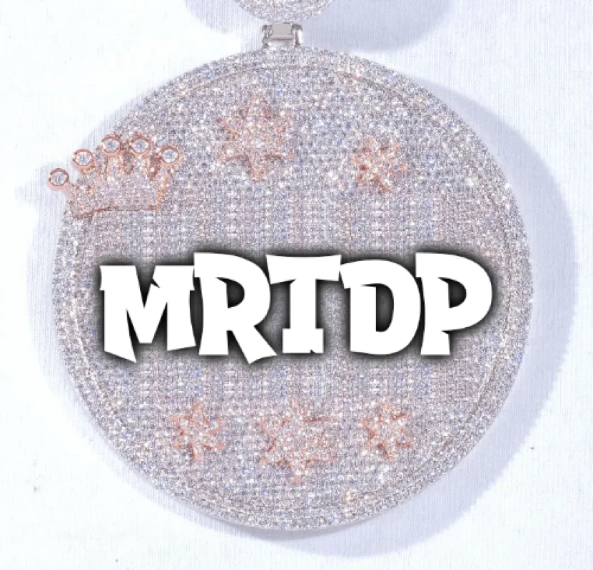 CUSTOM LETTER NECKLACE 3D BIG CROWN DISC made by The GUU Shop