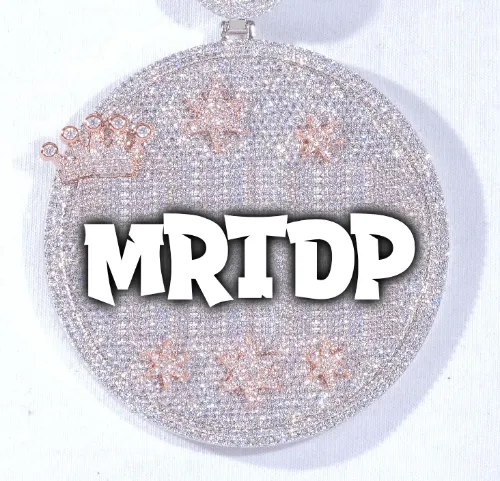 CUSTOM LETTER NECKLACE 3D BIG CROWN DISC sold by The GUU Shop