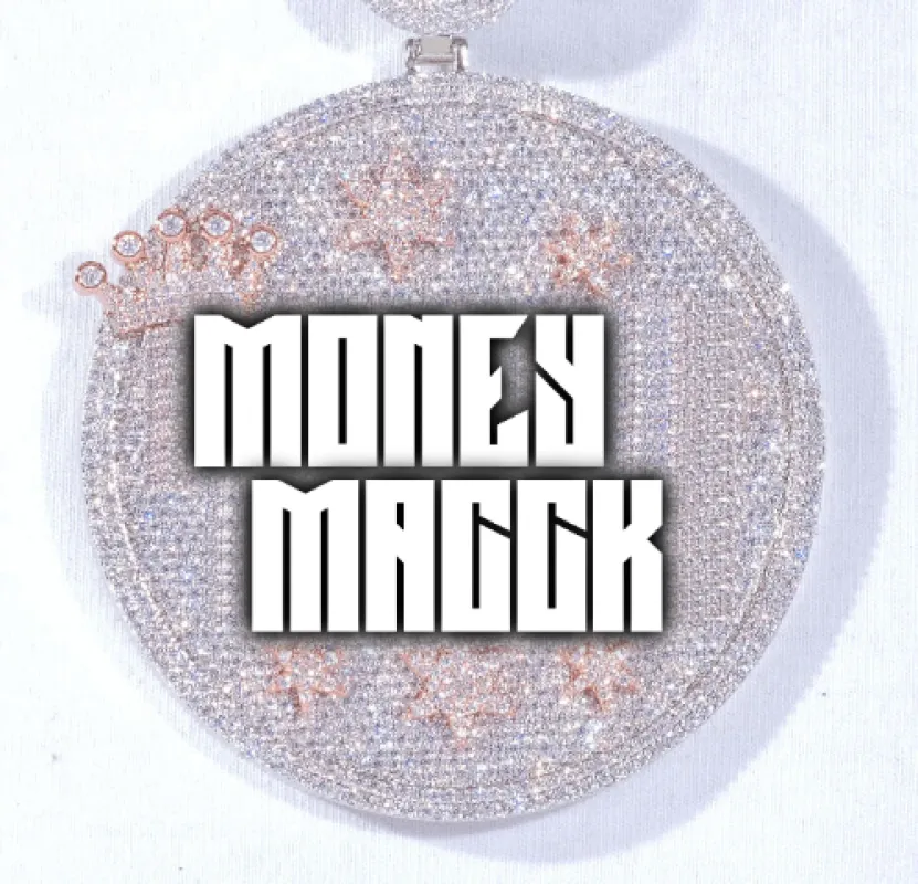 CUSTOM LETTER NECKLACE 3D BIG CROWN DISC sold by The GUU Shop