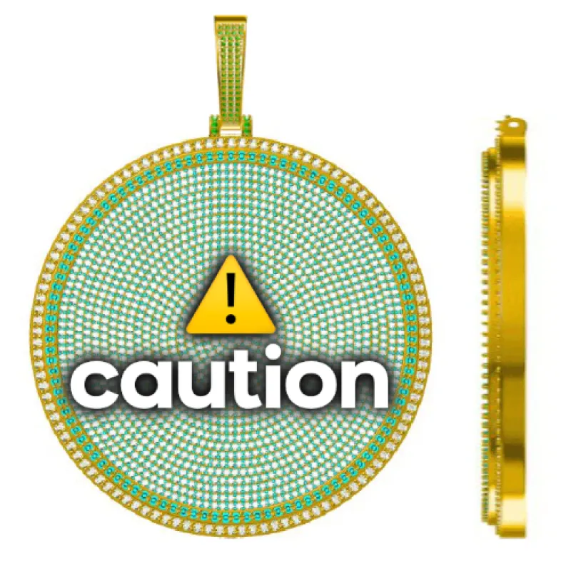 CUSTOM LETTER NECKLACE 3D BIG DISC sold by The GUU Shop