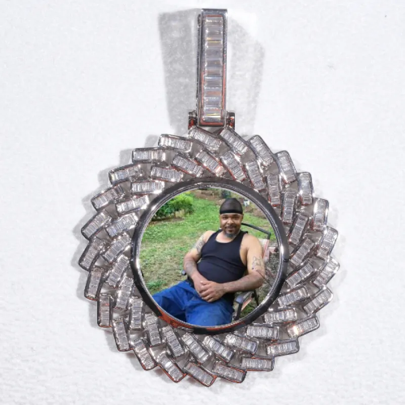 Large 3D Baguette Custom Picture Pendant sold by The GUU Shop