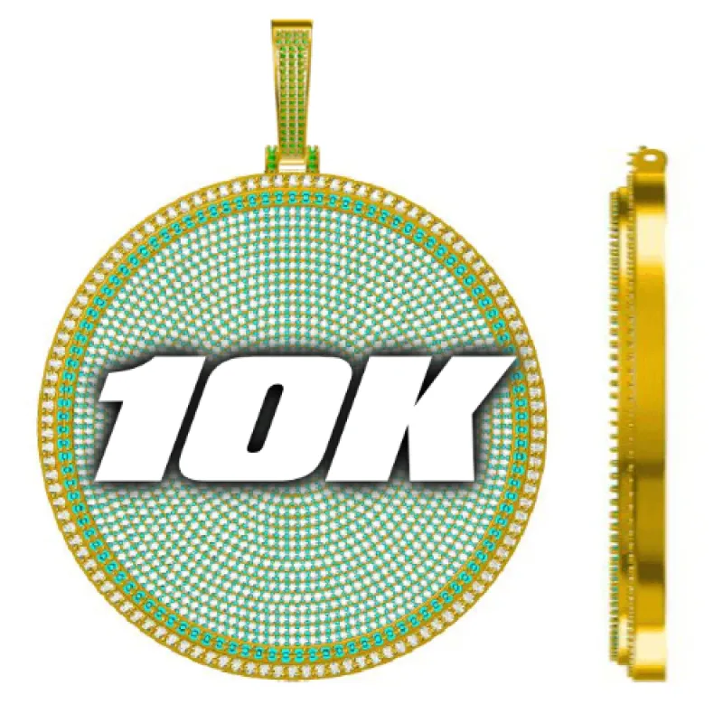 CUSTOM LETTER NECKLACE 3D BIG DISC sold by The GUU Shop