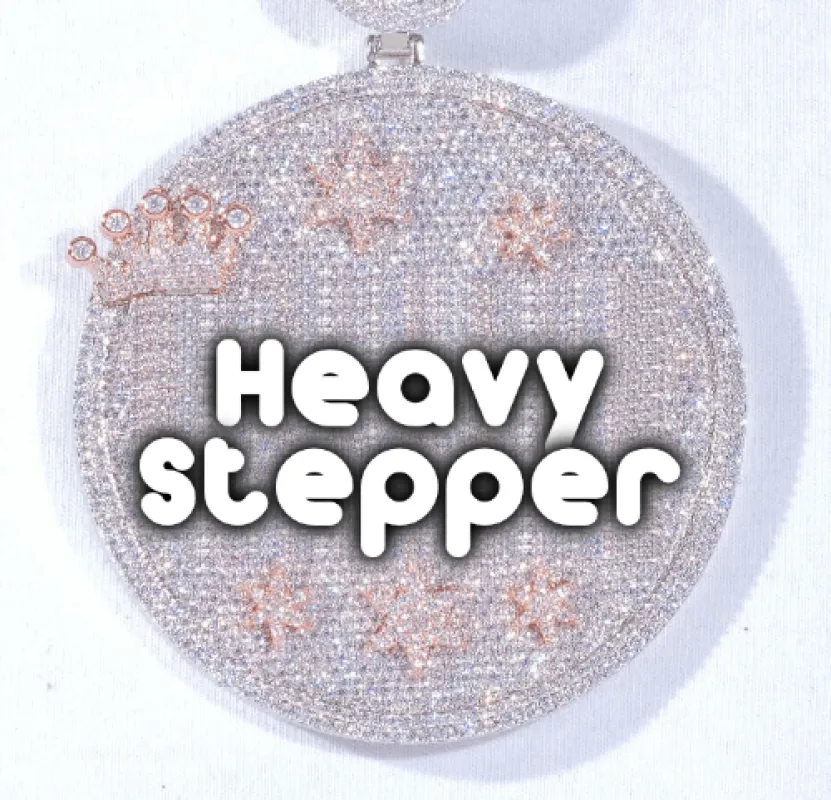 CUSTOM LETTER NECKLACE 3D BIG CROWN DISC sold by The GUU Shop