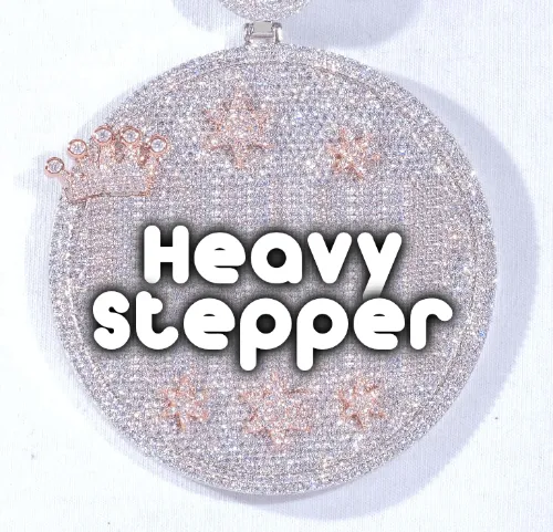 CUSTOM LETTER NECKLACE 3D BIG CROWN DISC sold by The GUU Shop