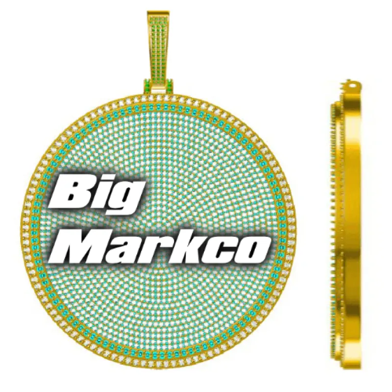 CUSTOM LETTER NECKLACE 3D BIG DISC sold by The GUU Shop