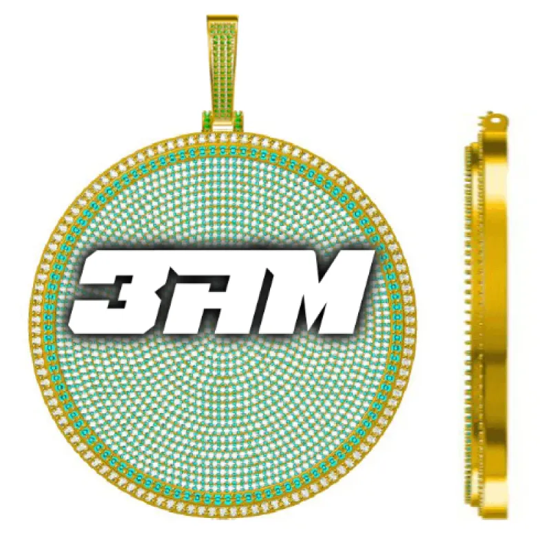 CUSTOM LETTER NECKLACE 3D BIG DISC sold by The GUU Shop