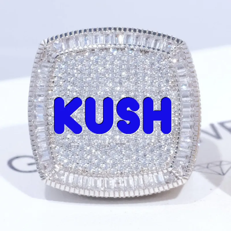 CUSTOM LETTER 3D ICED RING sold by The GUU Shop