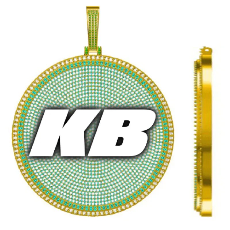 CUSTOM LETTER NECKLACE 3D BIG DISC sold by The GUU Shop