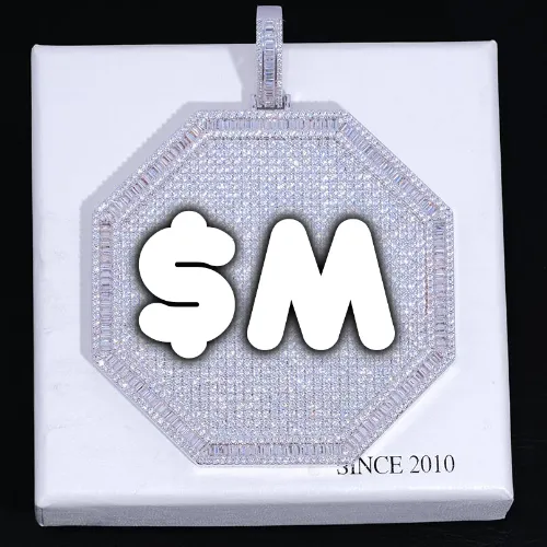 CUSTOM LETTER NECKLACE 3D BIG OCTAGON sold by The GUU Shop