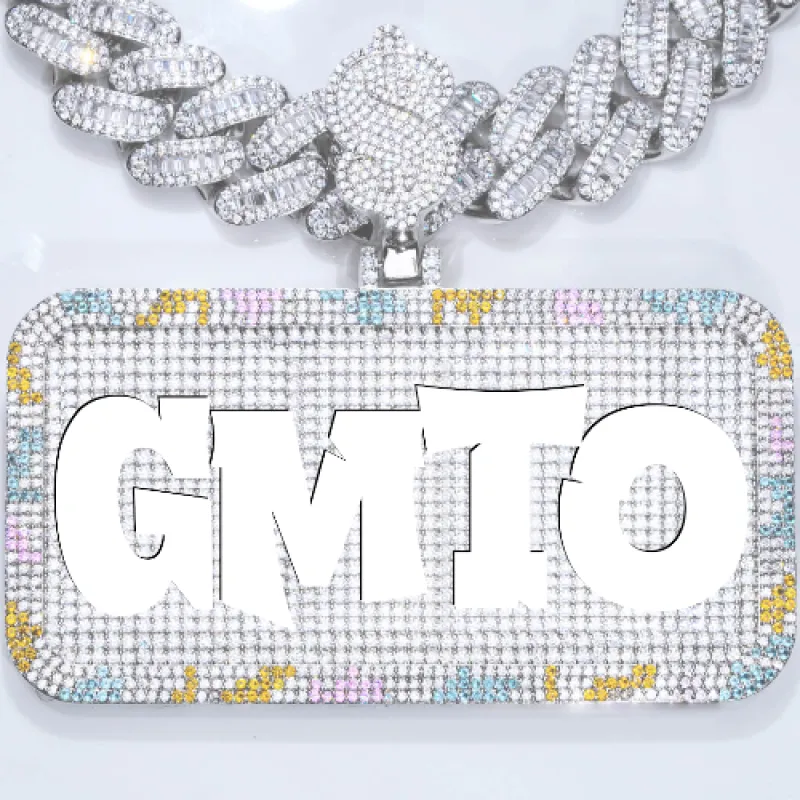 CUSTOM LETTER NECKLACE 3D COLORFUL SQUARE sold by The GUU Shop