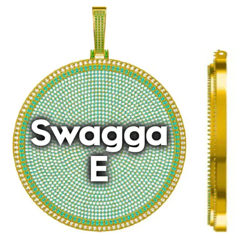 CUSTOM LETTER NECKLACE 3D BIG DISC sold by The GUU Shop