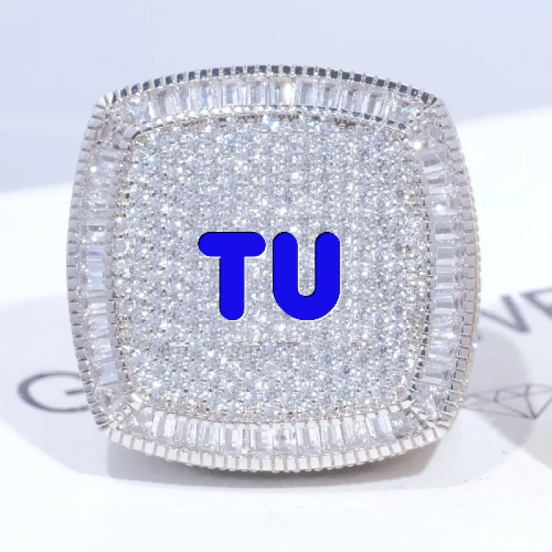 CUSTOM LETTER 3D ICED RING sold by The GUU Shop