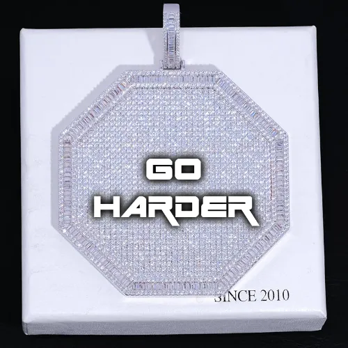 CUSTOM LETTER NECKLACE 3D BIG OCTAGON sold by The GUU Shop