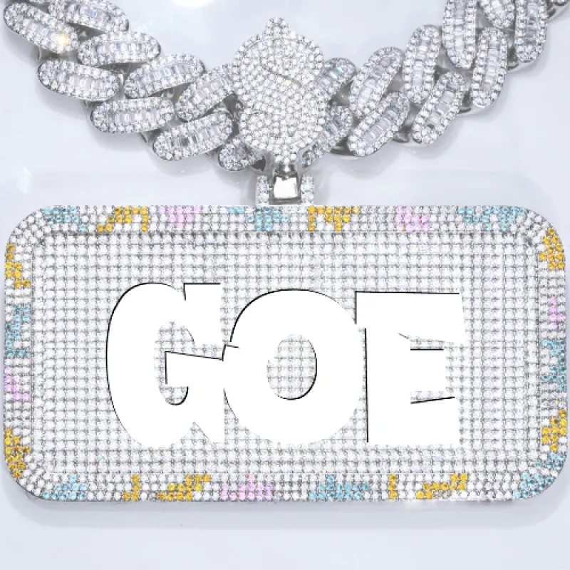 CUSTOM LETTER NECKLACE 3D COLORFUL SQUARE sold by The GUU Shop