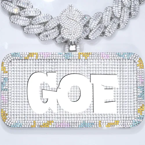 CUSTOM LETTER NECKLACE 3D COLORFUL SQUARE sold by The GUU Shop