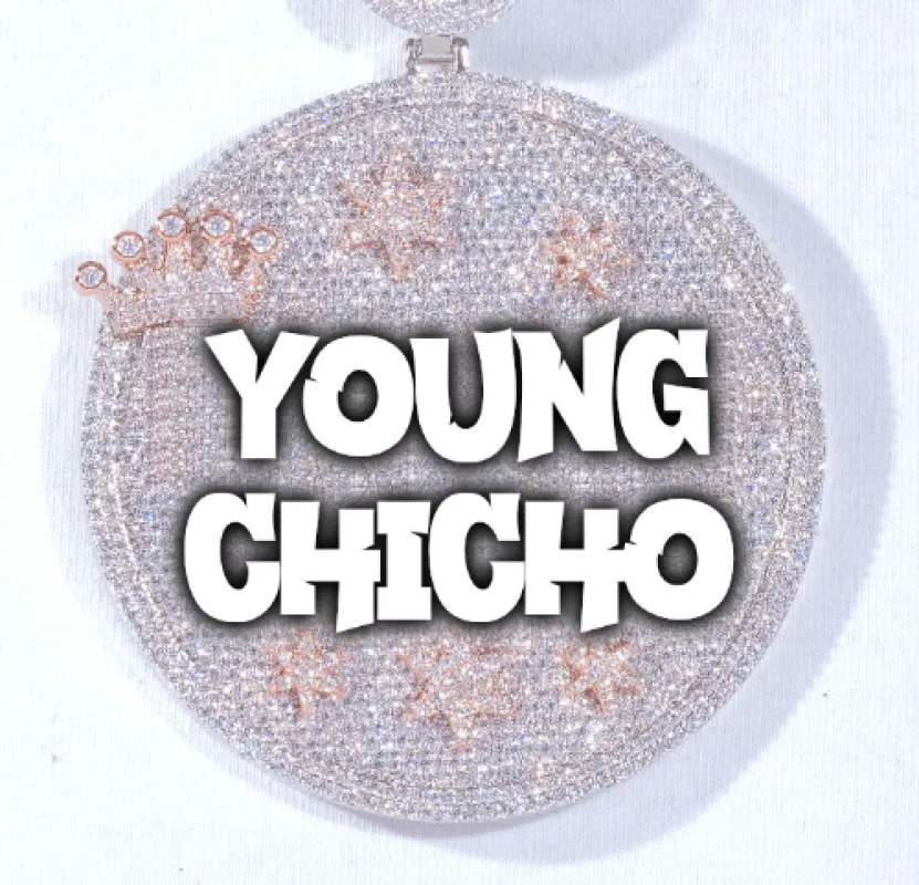 CUSTOM LETTER NECKLACE 3D BIG CROWN DISC sold by The GUU Shop