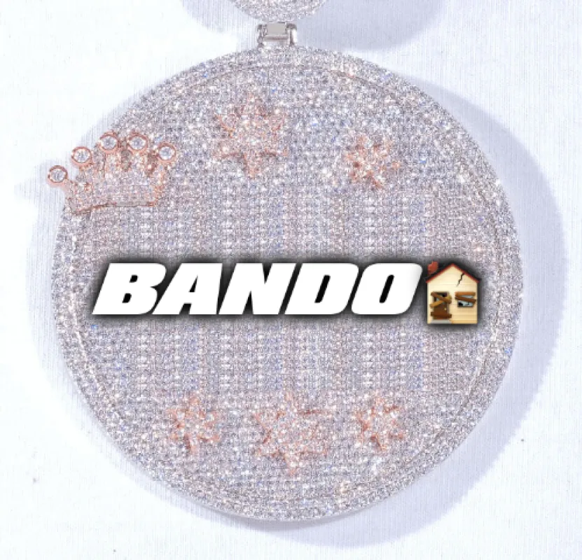 CUSTOM LETTER NECKLACE 3D BIG CROWN DISC sold by The GUU Shop