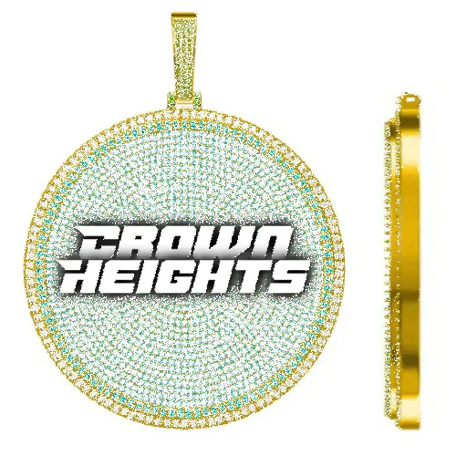 CUSTOM LETTER NECKLACE 3D BIG DISC sold by The GUU Shop