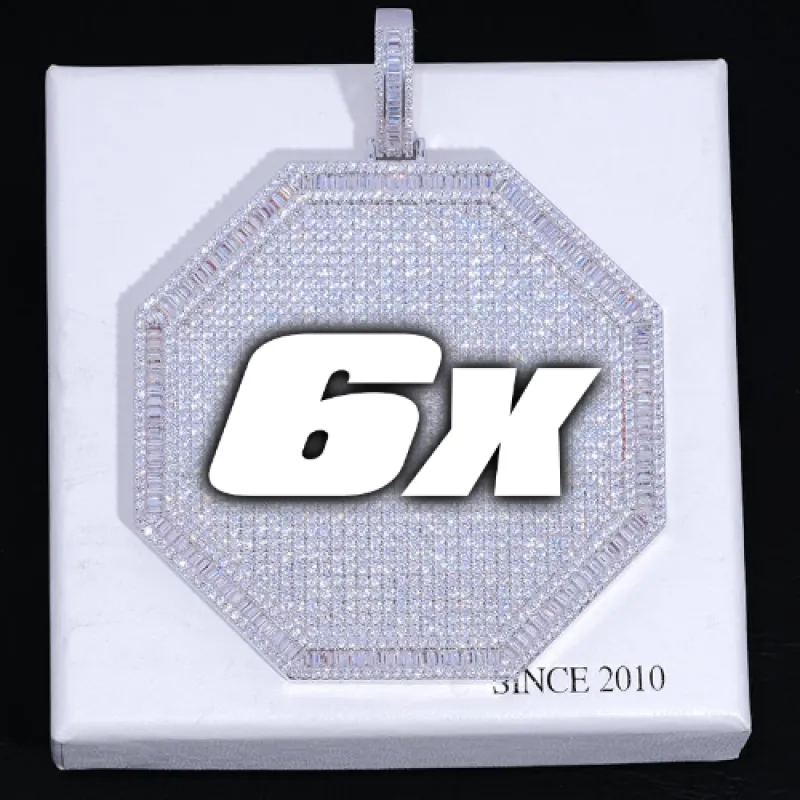 CUSTOM LETTER NECKLACE 3D BIG OCTAGON sold by The GUU Shop