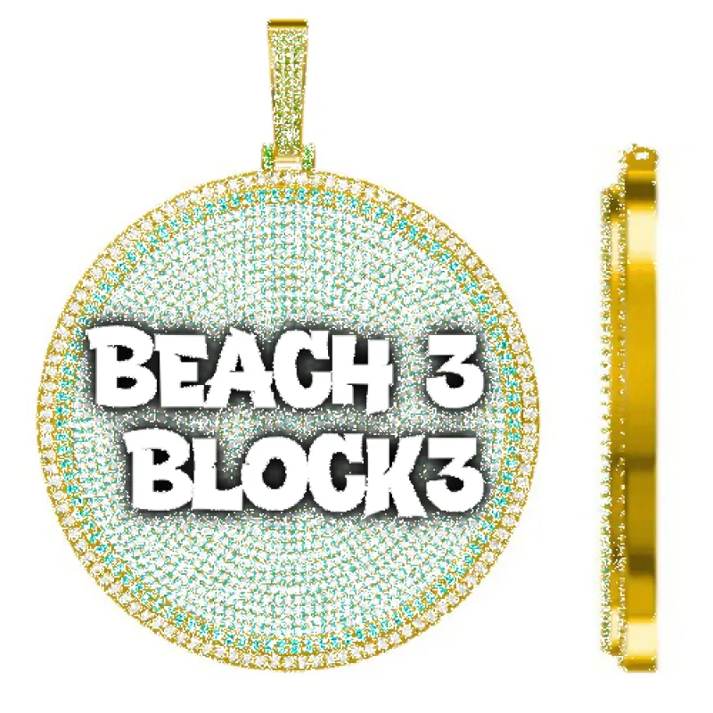 CUSTOM LETTER NECKLACE 3D BIG DISC sold by The GUU Shop