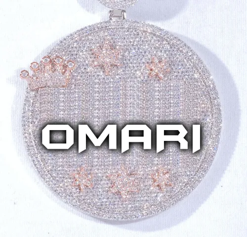 CUSTOM LETTER NECKLACE 3D BIG CROWN DISC sold by The GUU Shop