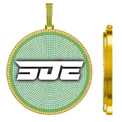 CUSTOM LETTER NECKLACE 3D BIG DISC sold by The GUU Shop