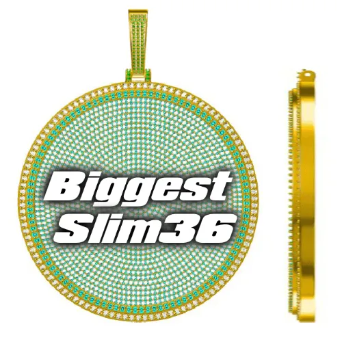 CUSTOM LETTER NECKLACE 3D BIG DISC sold by The GUU Shop