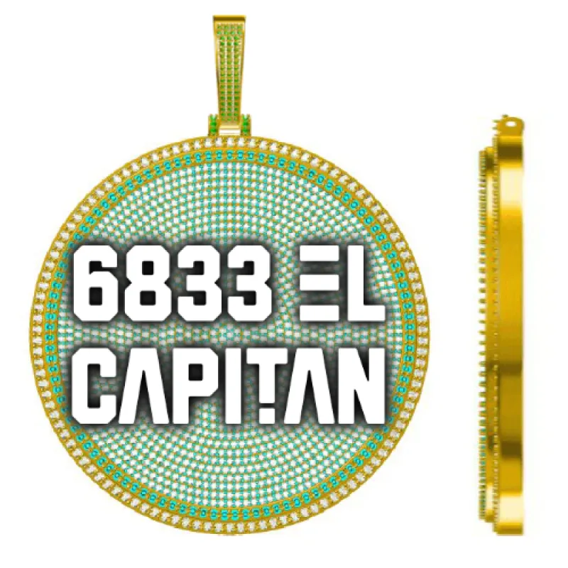 CUSTOM LETTER NECKLACE 3D BIG DISC sold by The GUU Shop