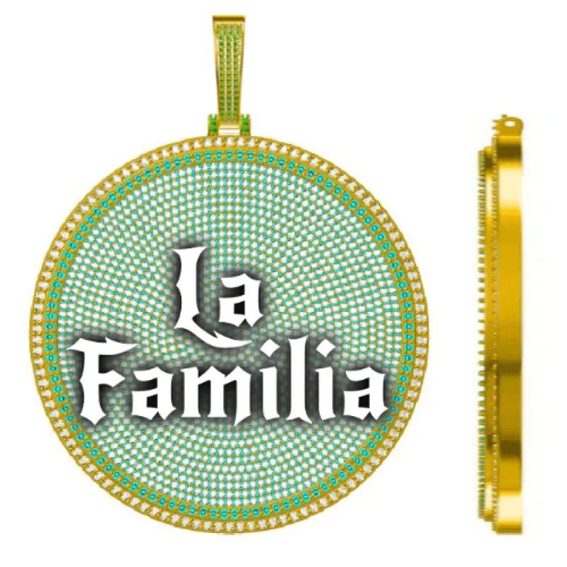 CUSTOM LETTER NECKLACE 3D BIG DISC sold by The GUU Shop