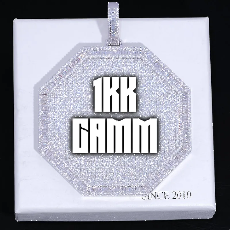 CUSTOM LETTER NECKLACE 3D BIG OCTAGON made by The GUU Shop