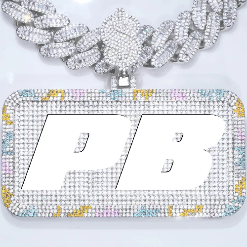 CUSTOM LETTER NECKLACE 3D COLORFUL SQUARE sold by The GUU Shop