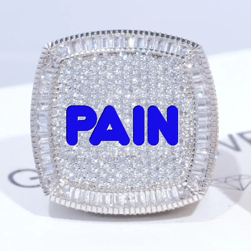 CUSTOM LETTER 3D ICED RING sold by The GUU Shop