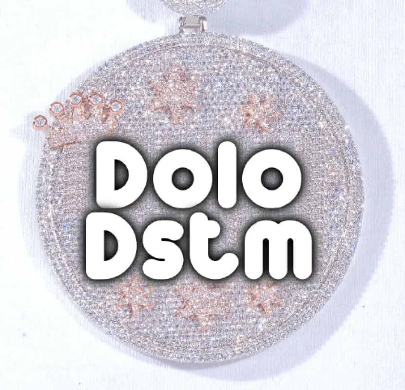 CUSTOM LETTER NECKLACE 3D BIG CROWN DISC made by The GUU Shop