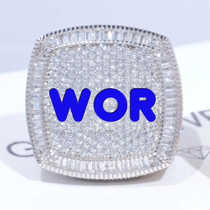 CUSTOM LETTER 3D ICED RING sold by The GUU Shop