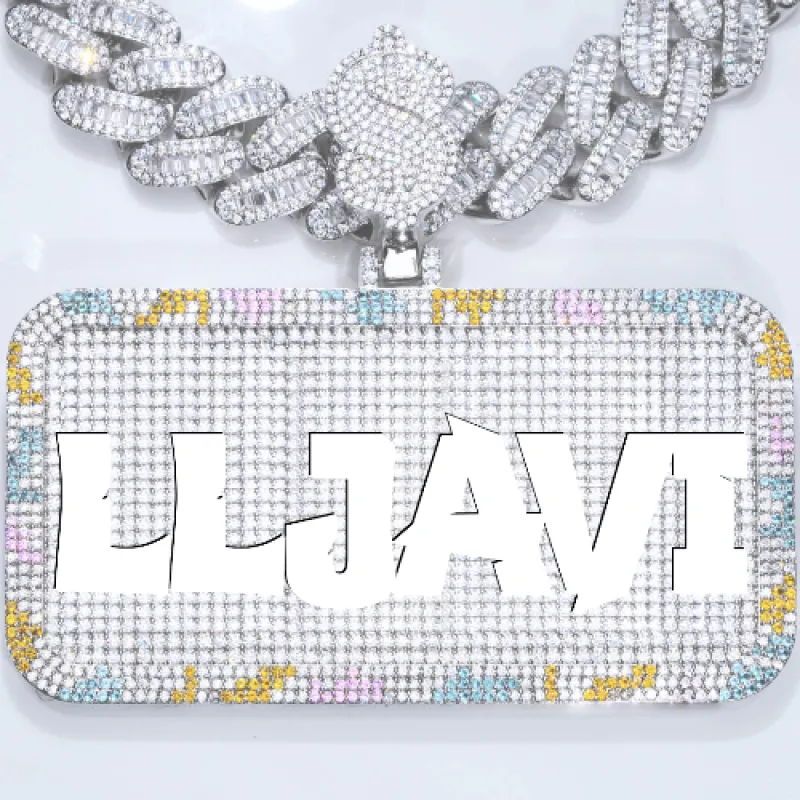 CUSTOM LETTER NECKLACE 3D COLORFUL SQUARE sold by The GUU Shop